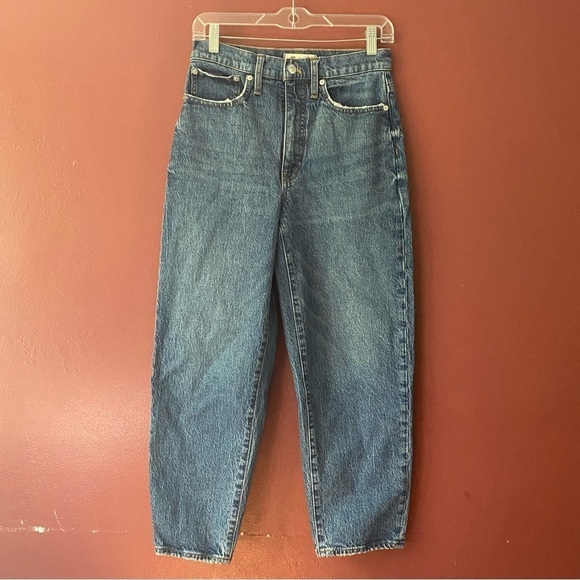 Madewell Women’s 26 Balloon Blue Loose Fit Cropped Length Jeans - Picture 1 of 5
